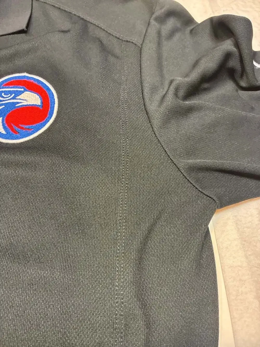 Nike Golf Dri-Fit Athletic Dept. Black Embroidered Eagle Polo Shirt